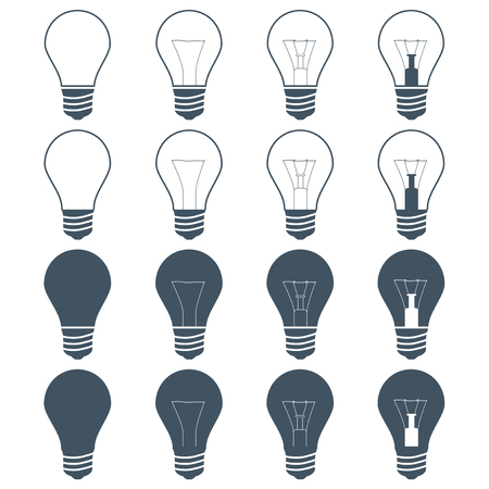 incandescent lamps (bulbs) on the gray backgroundのイラスト素材