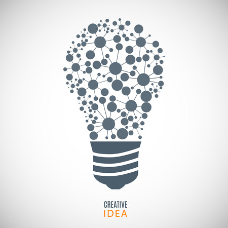 bulb icon cogs on the gray backgroundのイラスト素材