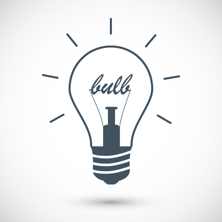 bulb icon on the gray backgroundのイラスト素材