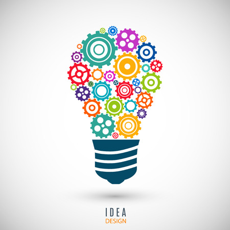 bulb icon colorful on the gray background.のイラスト素材