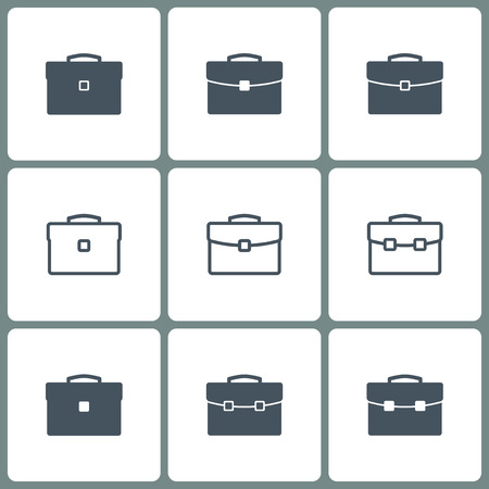 briefcase icons set gray color on the gray background. のイラスト素材