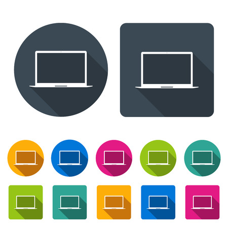 laptop icons set in the style flat design on the white background. stock vector illustration eps10のイラスト素材