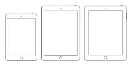 tablet outline icon on the white background.のイラスト素材