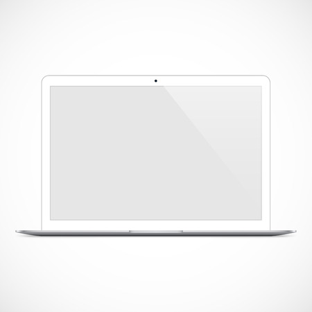 laptop white color with blank touch screen isolated on the grey background. stock vector illustration eps10のイラスト素材