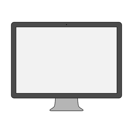 computer icon in the style thin line flat design isolated on white background. stock vector illustrationのイラスト素材