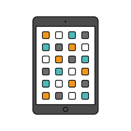 tablet icon in the style thin line flat design isolated on white background.のイラスト素材