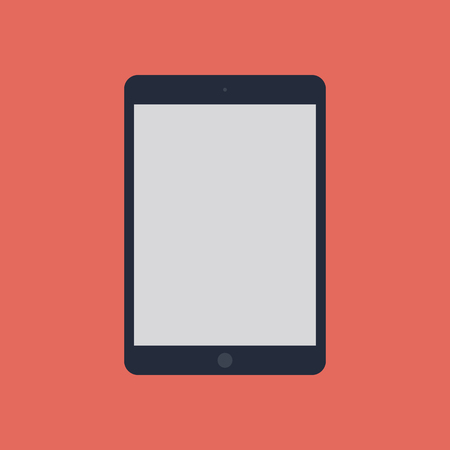 tablet icon in the style flat design isolated on red background.のイラスト素材