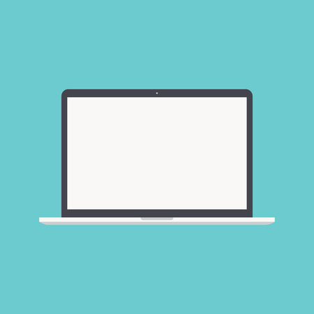 laptop icon in the style flat design isolated on blue background.のイラスト素材