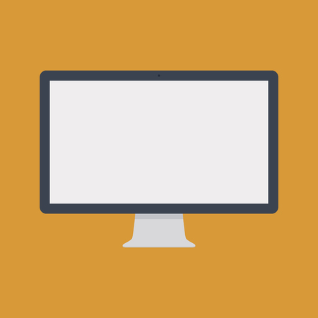 computer icon in the style flat design isolated on yellow background.のイラスト素材