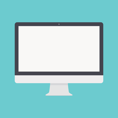 computer icon in the style flat design isolated on blue background.のイラスト素材