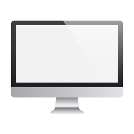 monitor frosted black color with blank screen isolated on white background.のイラスト素材
