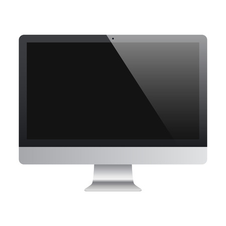 monitor frosted black color with blank screen isolated on white background.のイラスト素材