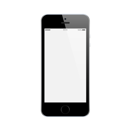smartphone black color with blank touch screen isolated on white background. stock vector illustration eps10のイラスト素材