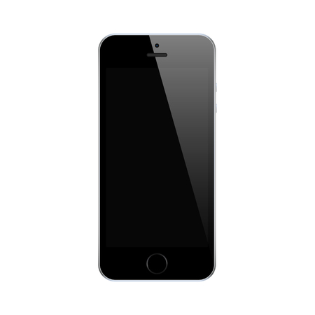 smartphone black color with blank touch screen isolated on white background.のイラスト素材