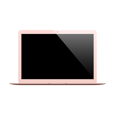 laptop rose gold color with blank screen isolated on white background. stock vector illustration eps10のイラスト素材