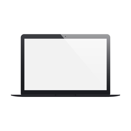 laptop frosted black color with blank screen isolated on white background. stock vector illustration eps10のイラスト素材