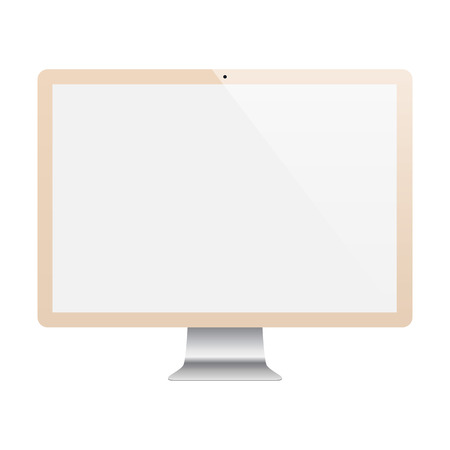 monitor gold color with blank screen isolated on white background. stock vector illustration eps10のイラスト素材