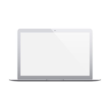 laptop grey color with blank screen isolated on white background.のイラスト素材