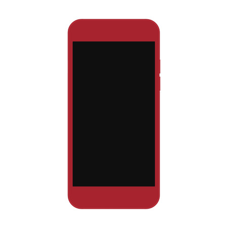 smartphone red color with blank touch screen isolated on white background. stock vector illustration eps10.のイラスト素材