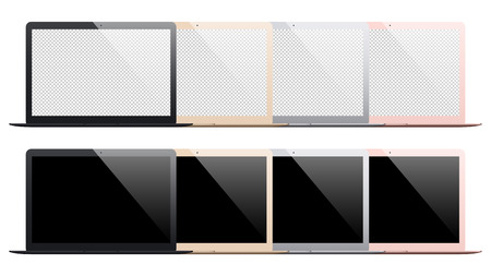 laptop mockup set isolated on white background. stock vector illustration eps10のイラスト素材