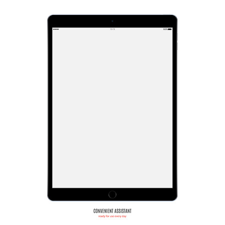Tablet black color with blank screen isolated on white background. stock vector illustrationのイラスト素材