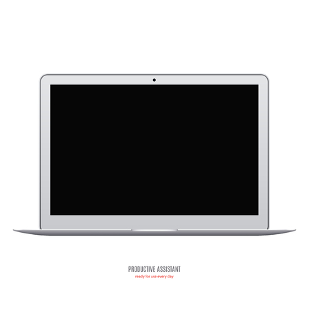 laptop grey color with black blank screen isolated on white background. stock vector illustration eps10のイラスト素材