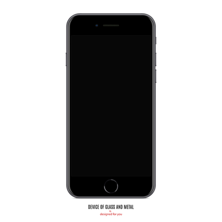 smartphone in black color with blank screen on white background. stock vector illustration eps10のイラスト素材