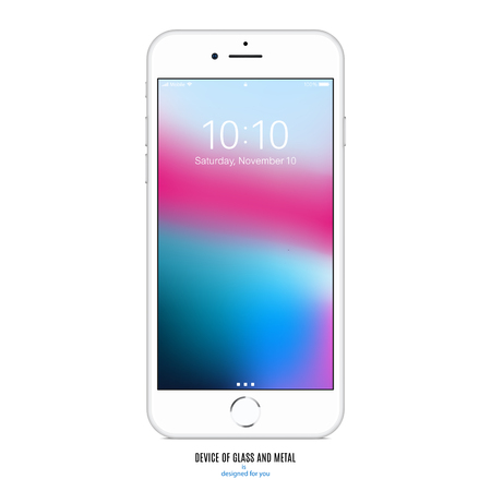 Smartphone with a colorful screen on white background. stock vector illustration.のイラスト素材