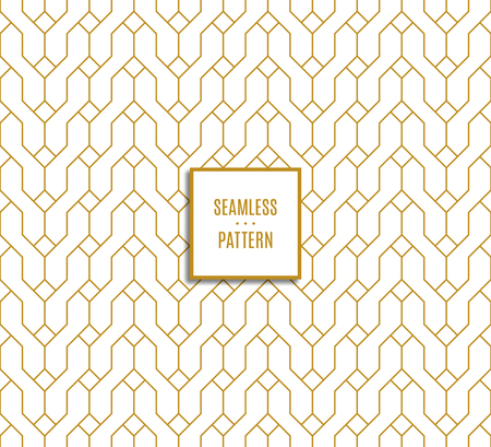 Seamless pattern of gold color on white background stock vector illustration.のイラスト素材
