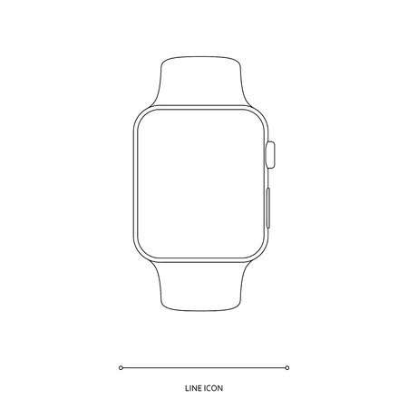smart watch outline icon on white background. stock vector illustration eps10のイラスト素材