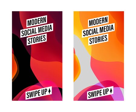 stories for web networks, set of flyers with template modern design for social media isolated on white background. stock vector illustrationのイラスト素材