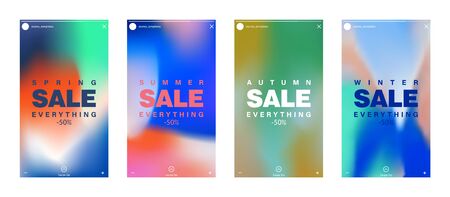 stories for social media, set of abstract wallpapers for sale promotion isolated on white background. stock vector illustrationのイラスト素材