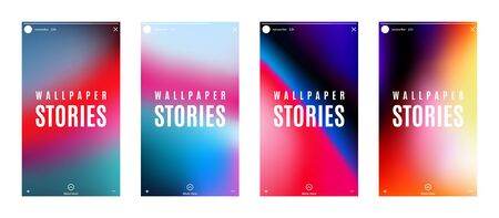 stories for social media, set of trendy design wallpapers for web networks isolated on white background. stock vector illustrationのイラスト素材