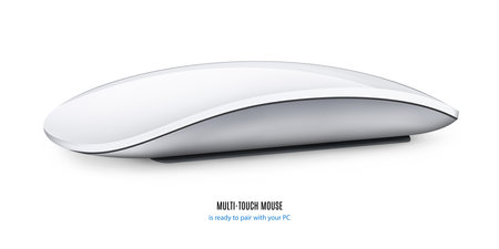 mouse silver color for computer isolated on white background. stock vector illustrationのイラスト素材