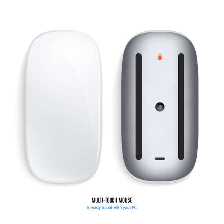 mockup of mouse for computer top view isolated on white background. stock vector illustrationのイラスト素材