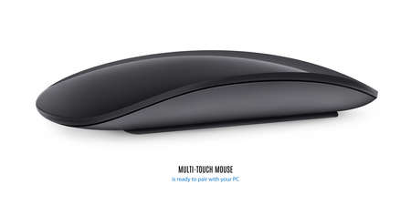 mouse for computer black color isolated on white background. stock vector illustrationのイラスト素材