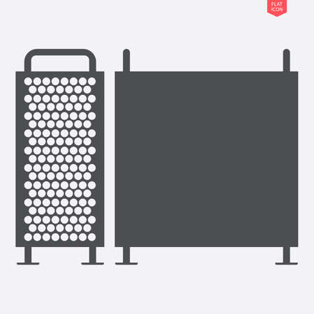 personal computer system unit icon in glyph design style isolated on gray background. pc symbol. stock vector illustrationのイラスト素材