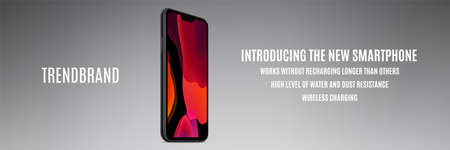 smartphone frameless black color with colorful touch screen saver isolated on gray background. realistic and detailed mobile phone mockup. stock vector 3d isometric illustrationのイラスト素材