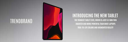 tablet black color with colorful touch screen saver isolated on gray background. realistic and detailed device mockup. stock vector 3d isometric illustrationのイラスト素材