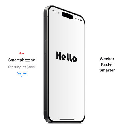 new frameless smartphone gray color with colorful screen saver, isolated on white background. mockup of realistic and detailed mobile phone with shadow. vector 3d isometric illustrationのイラスト素材