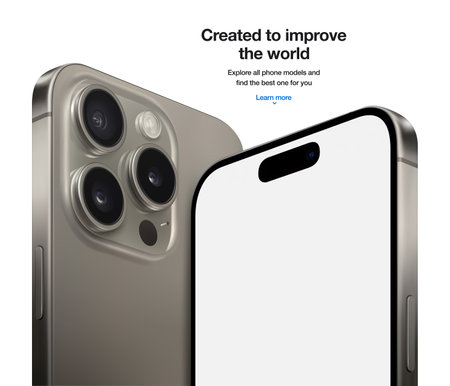 frameless gray smartphone with blank screen, front and backside view isolated on white background. realistic new mobile phone mockup. vector 3d isometric illustrationのイラスト素材