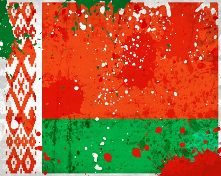 Grunge Belarus flag with stains - flag seriesの写真素材