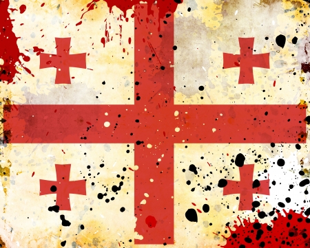 Grunge Georgia flag with stains - flag seriesの写真素材