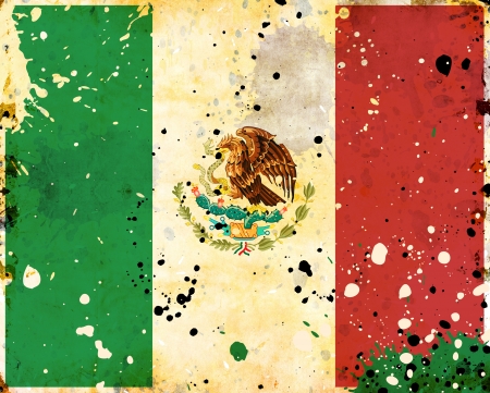 Grunge Mexico flag with stains - flag seriesの写真素材