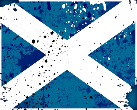 Grunge Scotland flag with stains - flag seriesの写真素材