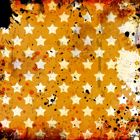 grunge background with stars and stainsの写真素材