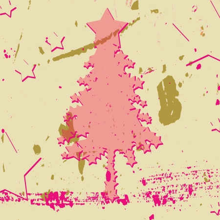 grunge christmas treeの写真素材