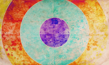 grunge illustraction of colorful targetの写真素材