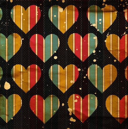 Hearts on grunge paper backgroundの写真素材