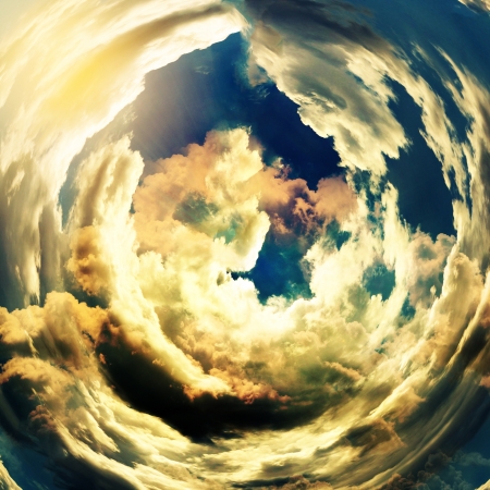 Illustration of sunset in skyの写真素材